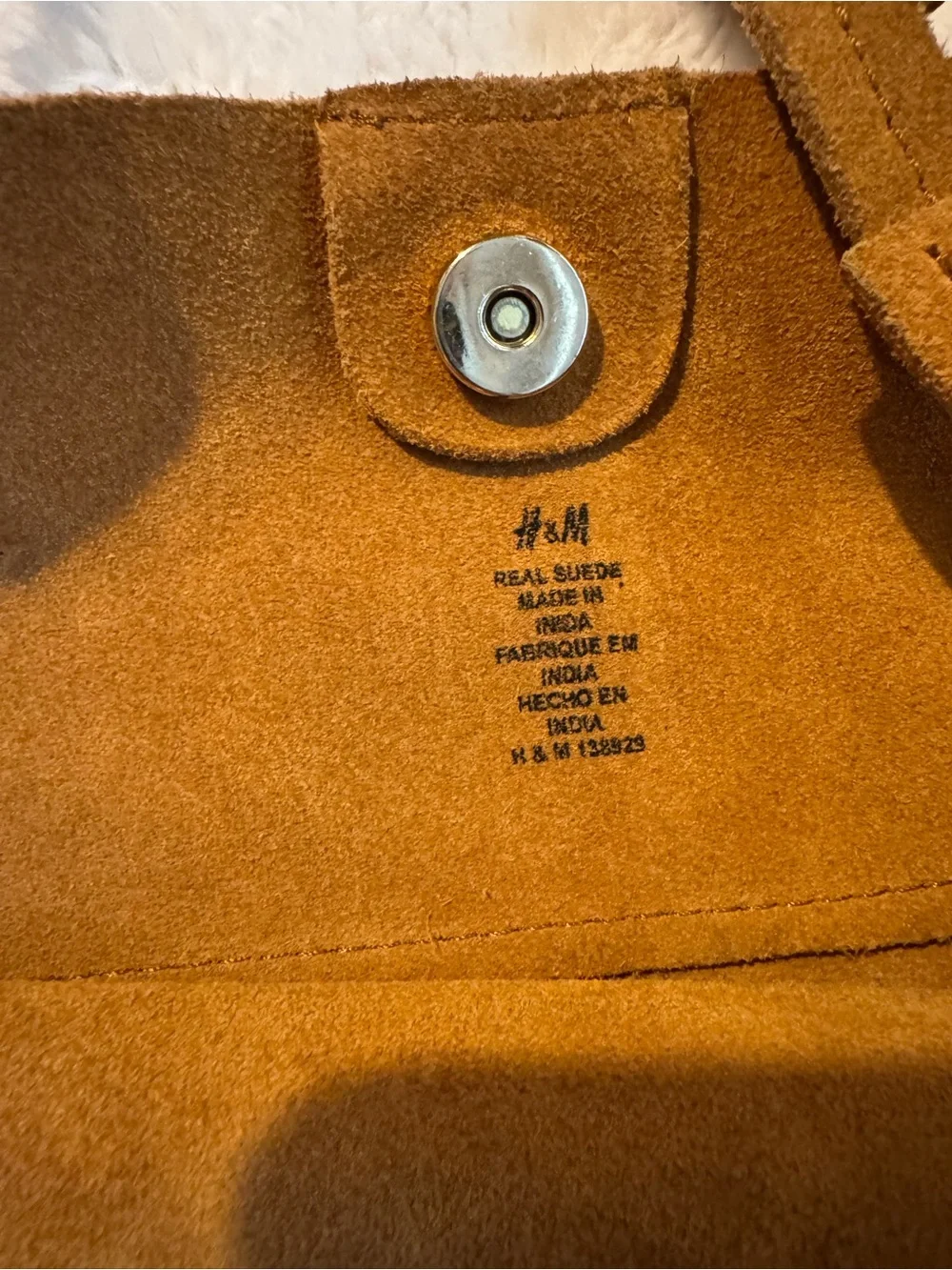 H&M Suede Hobo Bag in Cognac